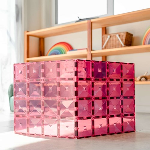 Connetix Magnetic Tiles Base Pink Berry 2 Pieces-2