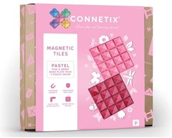 Connetix Magnetic Tiles Base Pink Berry 2 Pieces