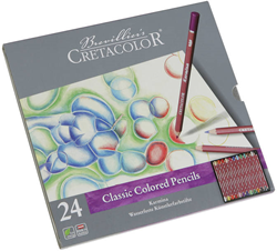 Cretacolor colored pencils set 24 colors in metal case for artists