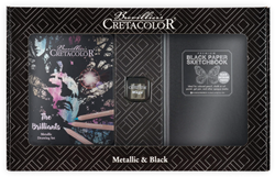 Cretacolor metallic color pencils set with black sketchbook