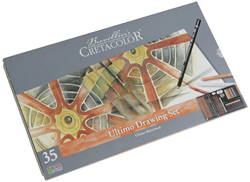 Cretacolor drawing set - Ultimo 35-piece in luxury storage tin