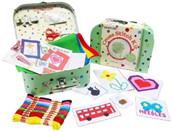 Buttonbag cross stitch craft kit - creative embroidery set for kids