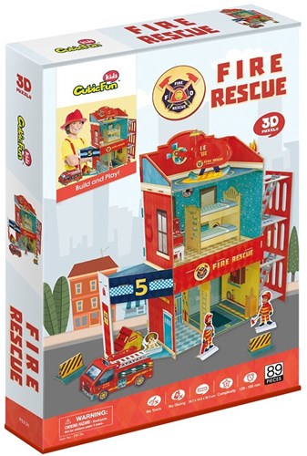 Cubic Fun 3D puzzle fire truck - Fire Rescue - 89 pieces toy