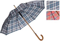 Umbrella checkered polyester large rain protection multi color