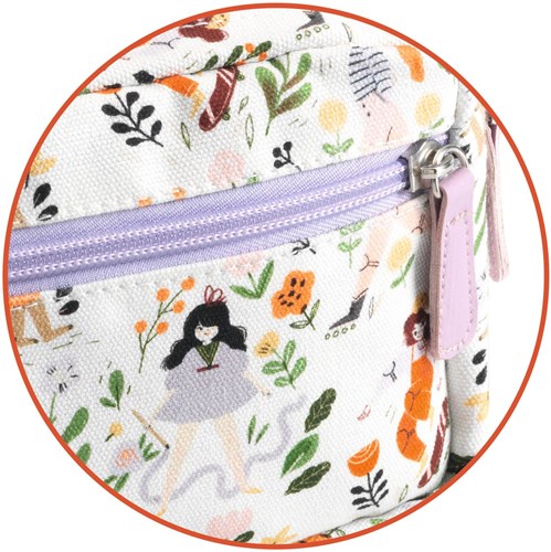 Djeco girls waist bag - kids cotton water-repellent cartoon bag-2