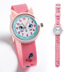 Djeco kids watch Cat - quartz learning watch waterproof for children