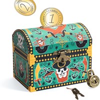 Djeco pirate money box - FSC wooden treasure chest decoration