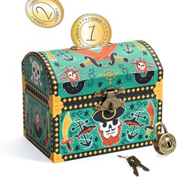 Djeco pirate money box - FSC wooden treasure chest decoration