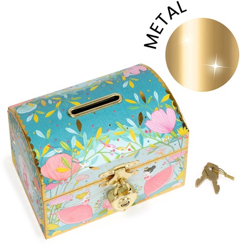 Djeco money box Ballerina - colourful kids piggy bank with padlock-3