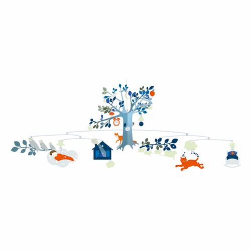 Djeco baby mobile glow-in-the-dark night theme for nursery room