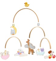 Djeco baby mobile wooden baby animals nursery decoration