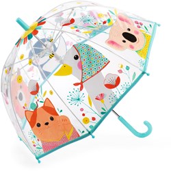 Djeco kids umbrella nature - transparent - animal print - sturdy