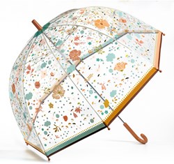 Djeco umbrella Little flowers - transparent floral umbrella for adults