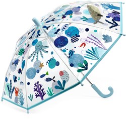 Djeco kids umbrella Sea - transparent - colourful sea life for children