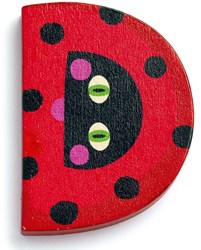 Djeco wooden letter D - animal letter for kids room decoration