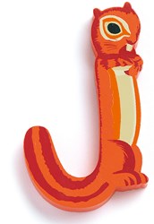 Djeco wooden letter J animals - colourful kids room decoration