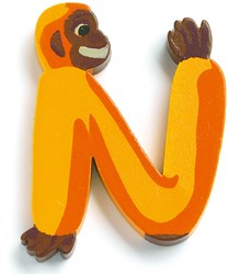 Djeco wooden letter N - animal letter kids room decoration
