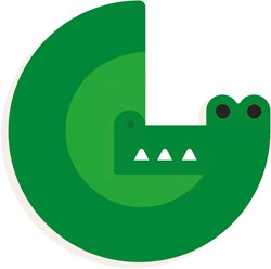 Djeco wooden letter G - graphic animal design kids room decoration