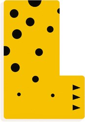 Djeco wooden letter L - graphic animal letter kids room decoration