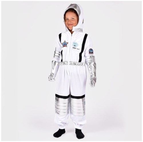 Den Goda Fen astronaut costume kids 110cm 4-5 years silver-white