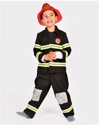 Den Goda Fen firefighter costume dress-up set 4-piece 110-116cm black