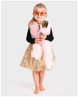 Den Goda Fen disco costume for kids with accessories - gold - 122-128cm