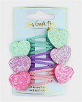 Den Goda Fen heart hair clips multicolor - 6 pieces - 5cm toy