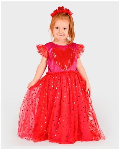 Den Goda Fen heart dress and headband costume set for kids 98-104
