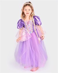 Den Goda Fen princess dress Rapunzel with braid 110-116 purple