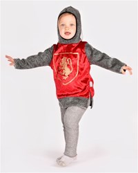 Den Goda Fen knight costume red with hood 98-104 dress up