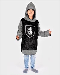 Den Goda Fen knight costume black with hood 122-128 for children