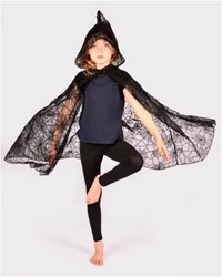 Den Goda Fen kids costume cape spiderweb black 98-128