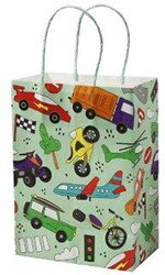 Gift bag vehicles paper gift bag with vehicle print for kids