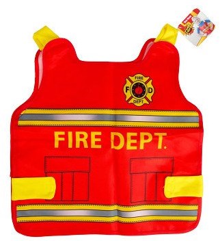 Toi-Toys firefighter kids costume vest size 128/134 polyester