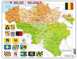 Jigsaw puzzle map Belgium educational cardboard 48 pieces map