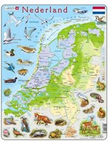 Jigsaw puzzle Netherlands map animals educational cardboard 68 pieces puzzle