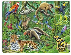 Jigsaw puzzle animals South American rainforest cardboard educational 70 pieces