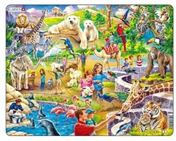 Jigsaw puzzle animals at the zoo 48 pieces cardboard educational