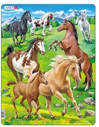 Jigsaw puzzle animals horses 65 pieces cardboard educational toy