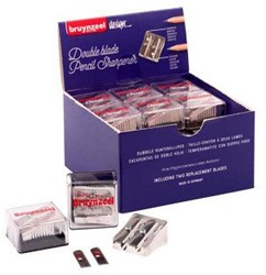Bruynzeel double pencil sharpener - sturdy sharpener for colored pencils