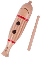 Classic World wooden musical instrument Maxi Guiro with stick - educational toy