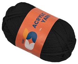 Colorations acrylic yarn black - kids knitting yarn 50g