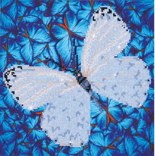 Diamond Dotz diamond painting kit - Flutterby White butterfly 30x30 cm