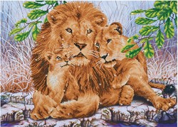 Diamond Dotz diamond painting lion family - 76x55 cm - craft kit