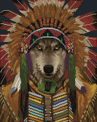 Diamond Dotz Diamond Dotz - Wolf Spirit Chief