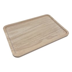 Hobbygroep wooden tray rectangular rubberwood serving tray 30.8x20.4cm