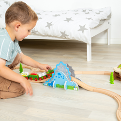 BigJigs wooden dinosaur train tunnel - Dino Riser Tunnel toy