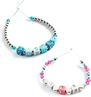 Djeco beads Alphabet beads, Silver - jewelry making set