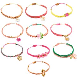 Djeco jewellery craft set macramé bracelets pink - creative activity kit