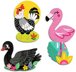 Djeco wooden toy birds - FSC MIX - colourful kids toy